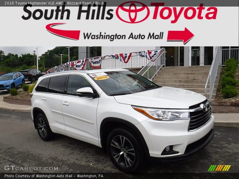Blizzard Pearl / Black 2016 Toyota Highlander XLE AWD