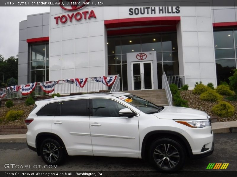 Blizzard Pearl / Black 2016 Toyota Highlander XLE AWD