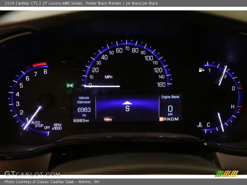 Stellar Black Metallic / Jet Black/Jet Black 2016 Cadillac CTS 2.0T Luxury AWD Sedan