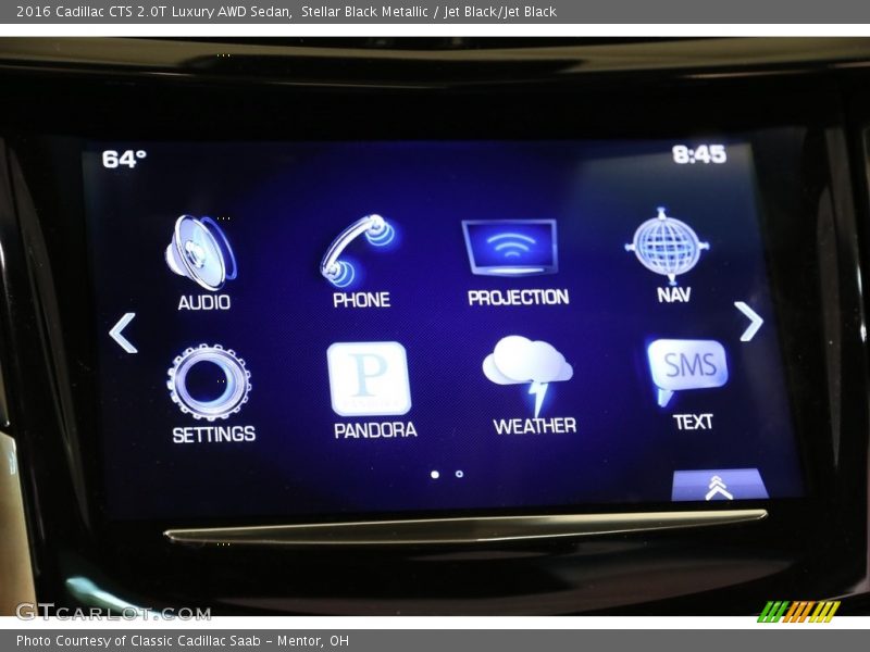 Stellar Black Metallic / Jet Black/Jet Black 2016 Cadillac CTS 2.0T Luxury AWD Sedan