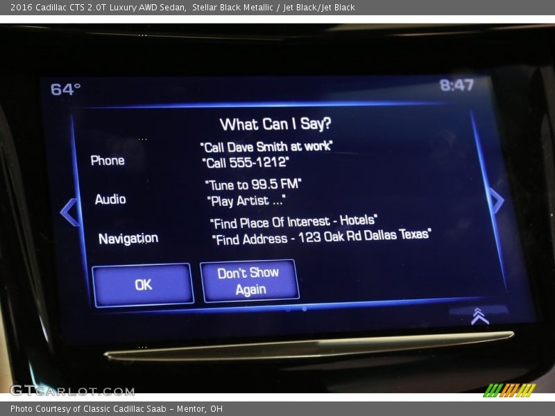 Stellar Black Metallic / Jet Black/Jet Black 2016 Cadillac CTS 2.0T Luxury AWD Sedan