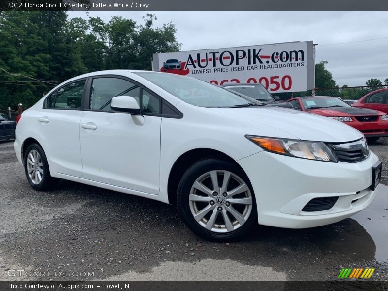Taffeta White / Gray 2012 Honda Civic EX Sedan