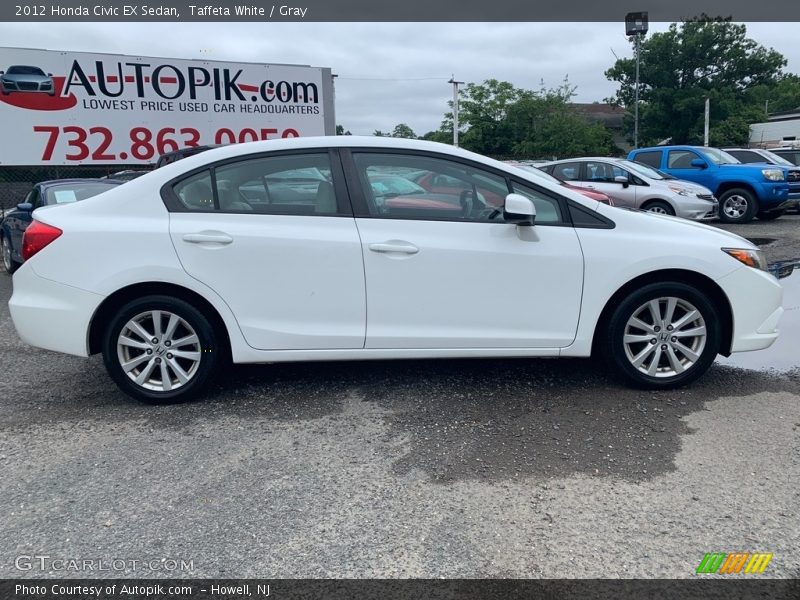 Taffeta White / Gray 2012 Honda Civic EX Sedan