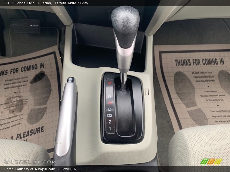 Taffeta White / Gray 2012 Honda Civic EX Sedan