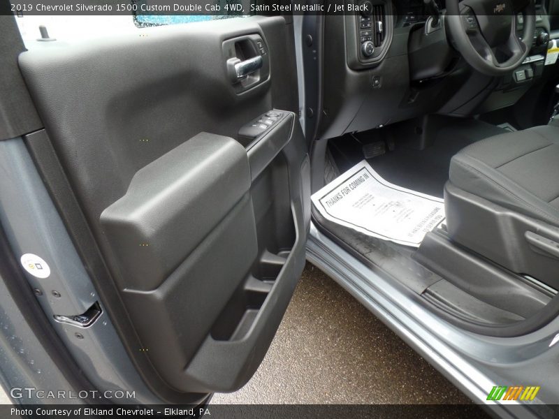 Satin Steel Metallic / Jet Black 2019 Chevrolet Silverado 1500 Custom Double Cab 4WD