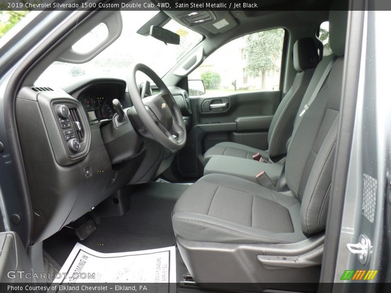 Satin Steel Metallic / Jet Black 2019 Chevrolet Silverado 1500 Custom Double Cab 4WD