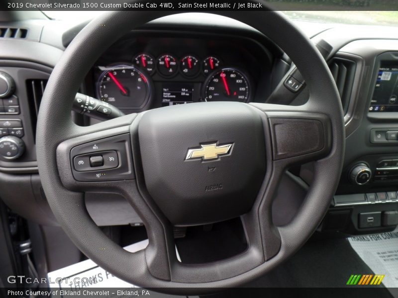 Satin Steel Metallic / Jet Black 2019 Chevrolet Silverado 1500 Custom Double Cab 4WD