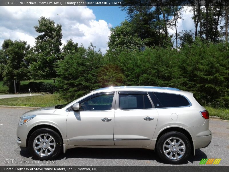 Champagne Silver Metallic / Cocoa 2014 Buick Enclave Premium AWD