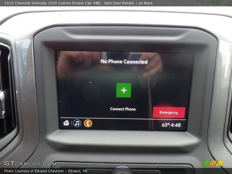 Satin Steel Metallic / Jet Black 2019 Chevrolet Silverado 1500 Custom Double Cab 4WD