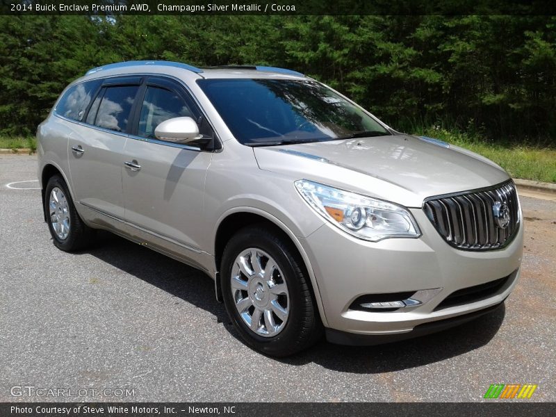 Champagne Silver Metallic / Cocoa 2014 Buick Enclave Premium AWD