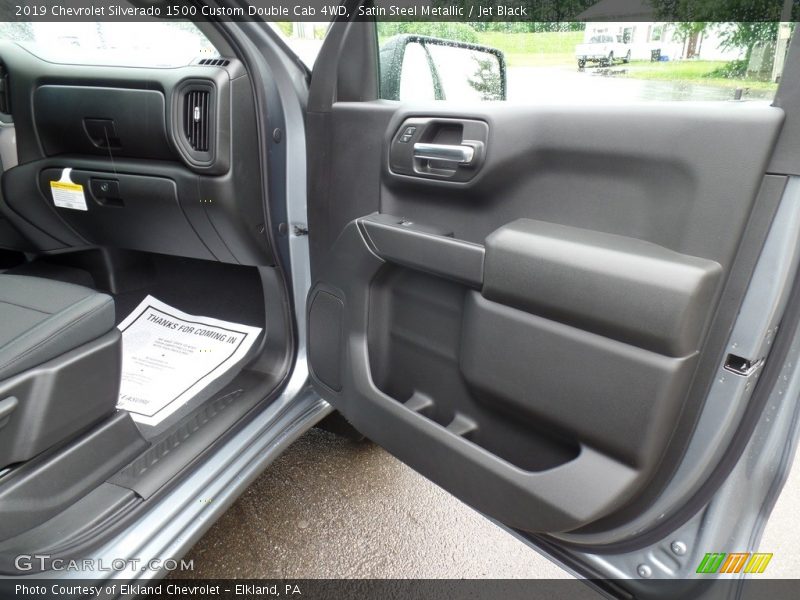 Satin Steel Metallic / Jet Black 2019 Chevrolet Silverado 1500 Custom Double Cab 4WD
