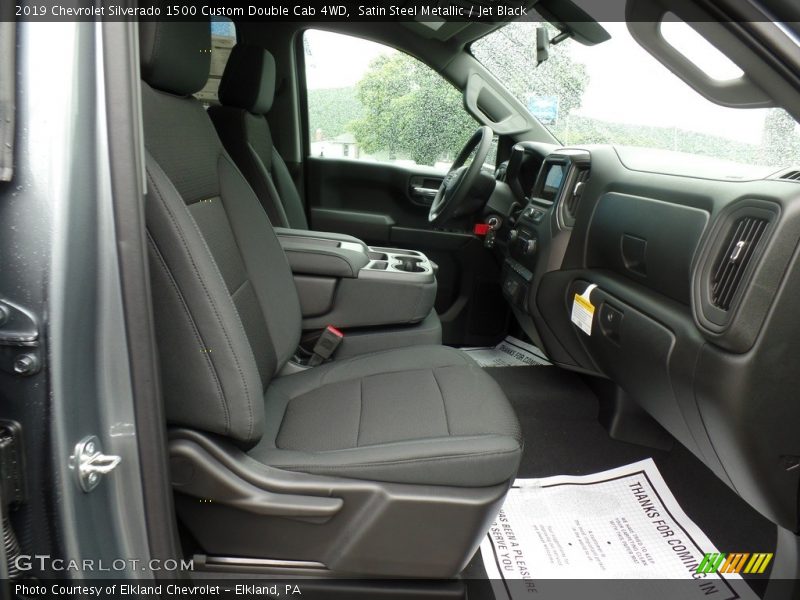 Satin Steel Metallic / Jet Black 2019 Chevrolet Silverado 1500 Custom Double Cab 4WD