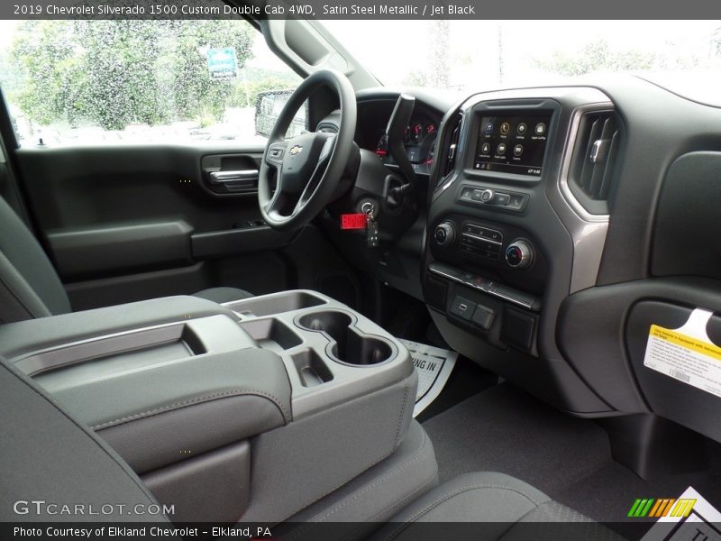 Satin Steel Metallic / Jet Black 2019 Chevrolet Silverado 1500 Custom Double Cab 4WD