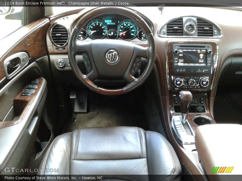 Champagne Silver Metallic / Cocoa 2014 Buick Enclave Premium AWD