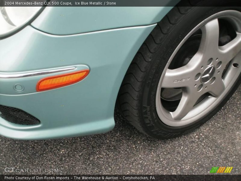 Ice Blue Metallic / Stone 2004 Mercedes-Benz CLK 500 Coupe