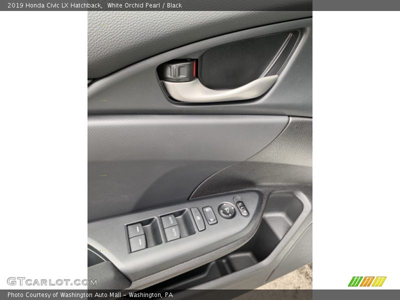 White Orchid Pearl / Black 2019 Honda Civic LX Hatchback