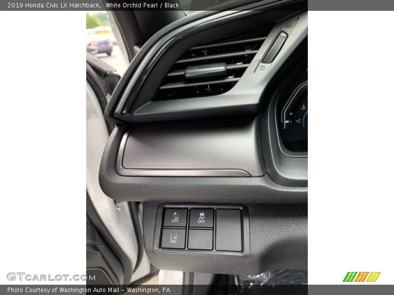 White Orchid Pearl / Black 2019 Honda Civic LX Hatchback