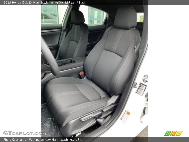White Orchid Pearl / Black 2019 Honda Civic LX Hatchback