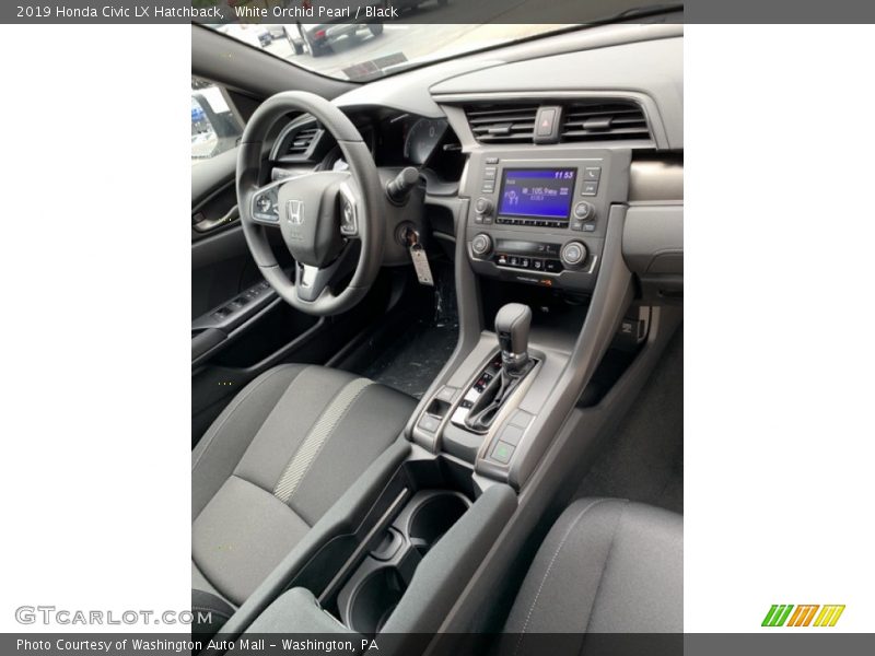 White Orchid Pearl / Black 2019 Honda Civic LX Hatchback