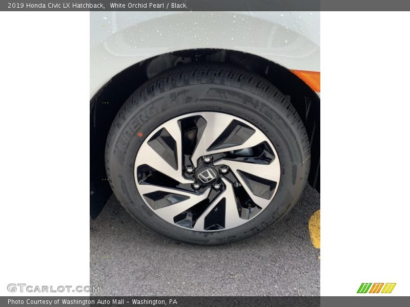 White Orchid Pearl / Black 2019 Honda Civic LX Hatchback