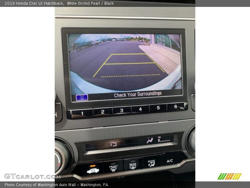 White Orchid Pearl / Black 2019 Honda Civic LX Hatchback