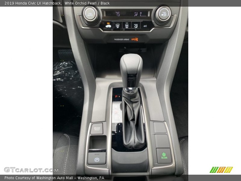 White Orchid Pearl / Black 2019 Honda Civic LX Hatchback