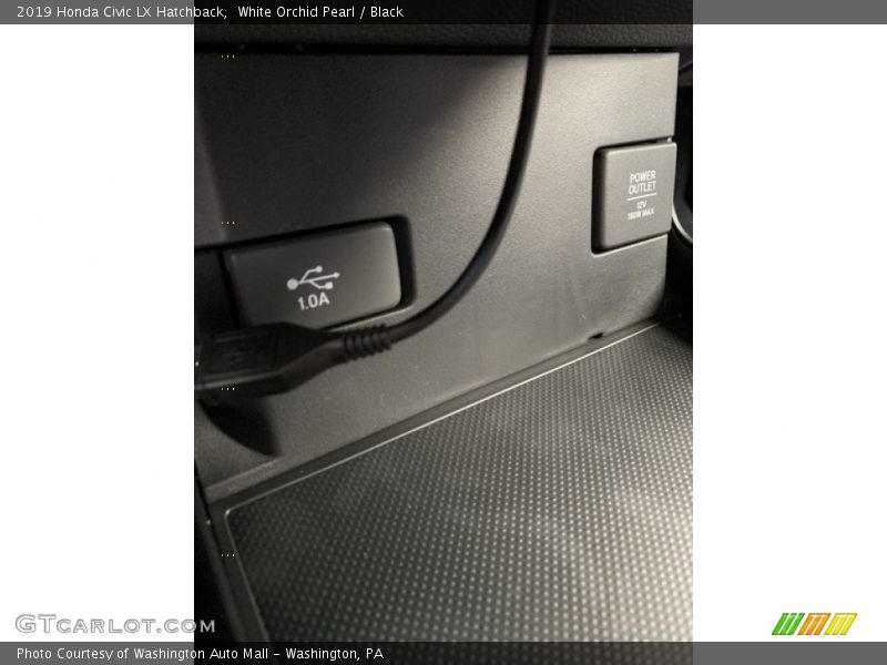 White Orchid Pearl / Black 2019 Honda Civic LX Hatchback