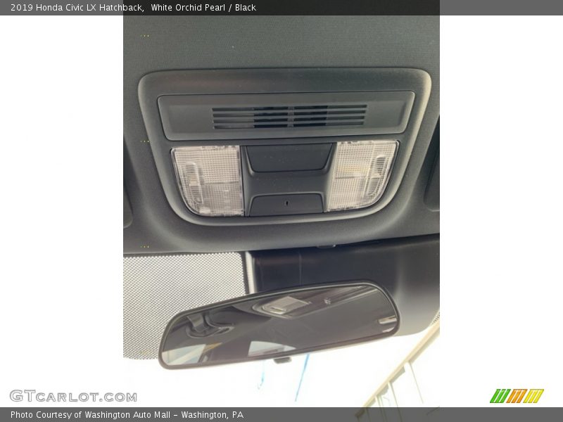 White Orchid Pearl / Black 2019 Honda Civic LX Hatchback