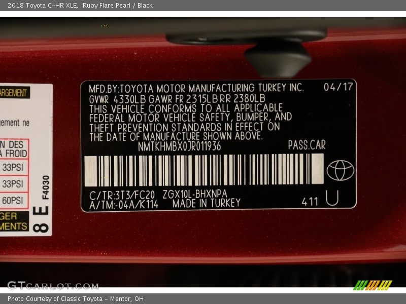 Ruby Flare Pearl / Black 2018 Toyota C-HR XLE