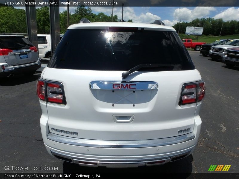 White Frost Tricoat / Cocoa Dune 2016 GMC Acadia Denali AWD