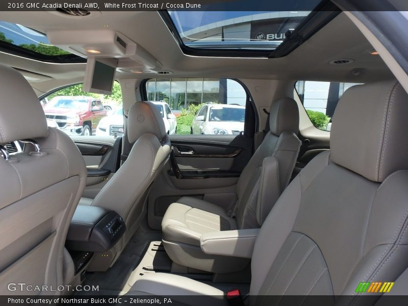 White Frost Tricoat / Cocoa Dune 2016 GMC Acadia Denali AWD