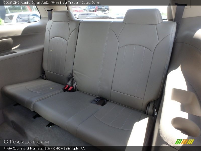 White Frost Tricoat / Cocoa Dune 2016 GMC Acadia Denali AWD