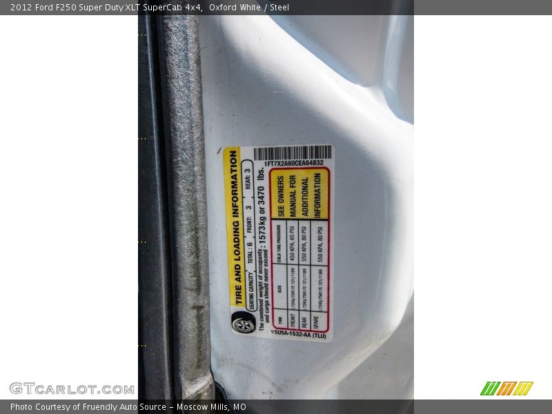 Oxford White / Steel 2012 Ford F250 Super Duty XLT SuperCab 4x4