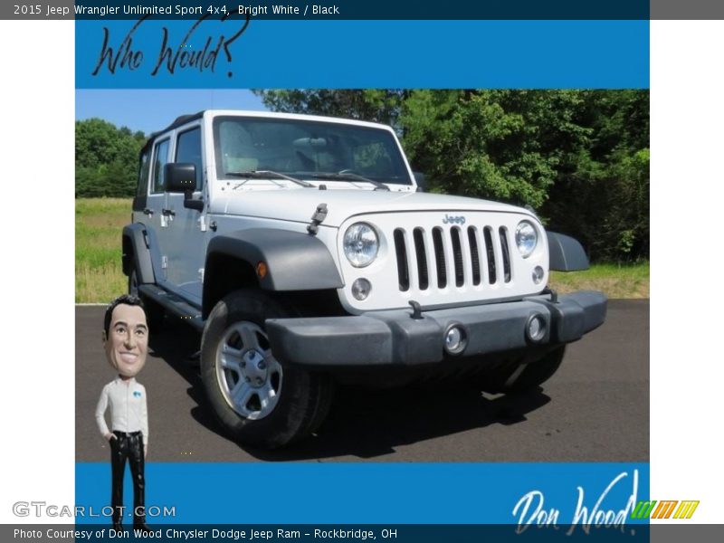 Bright White / Black 2015 Jeep Wrangler Unlimited Sport 4x4