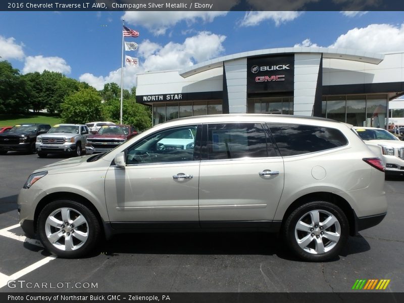 Champagne Silver Metallic / Ebony 2016 Chevrolet Traverse LT AWD