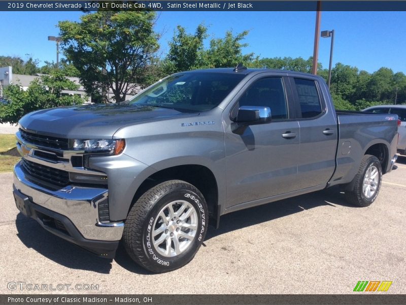 Satin Steel Metallic / Jet Black 2019 Chevrolet Silverado 1500 LT Double Cab 4WD