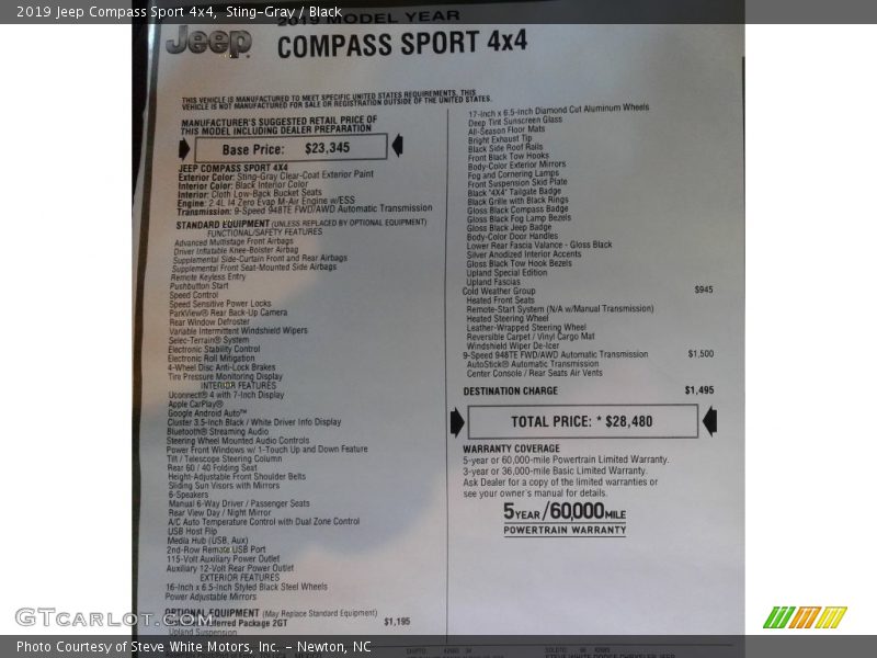 Sting-Gray / Black 2019 Jeep Compass Sport 4x4