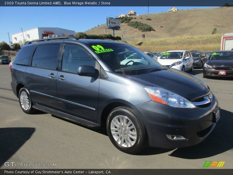 Blue Mirage Metallic / Stone 2009 Toyota Sienna Limited AWD