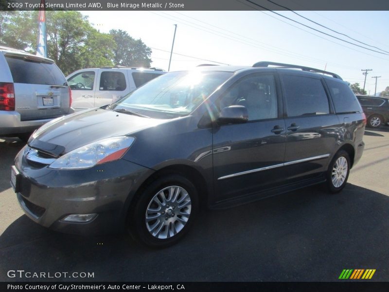 Blue Mirage Metallic / Stone 2009 Toyota Sienna Limited AWD