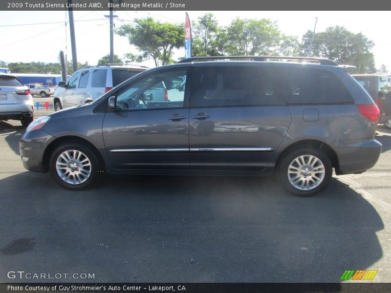 Blue Mirage Metallic / Stone 2009 Toyota Sienna Limited AWD