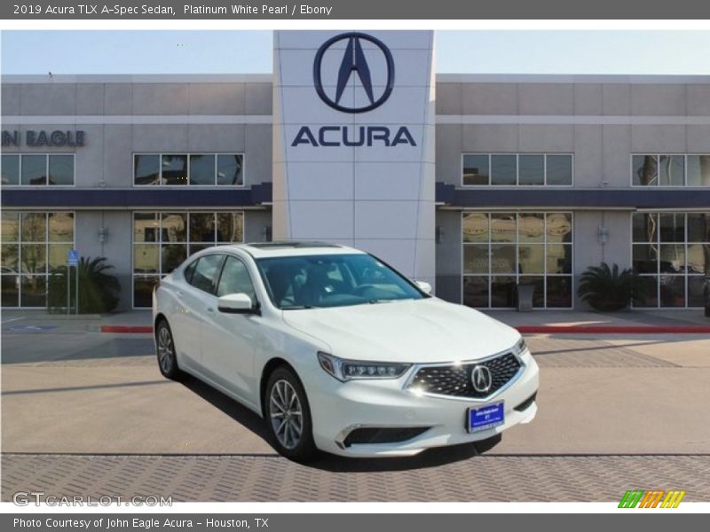 Platinum White Pearl / Ebony 2019 Acura TLX A-Spec Sedan