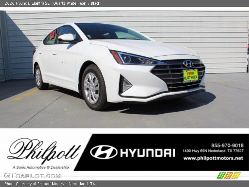 Quartz White Pearl / Black 2020 Hyundai Elantra SE