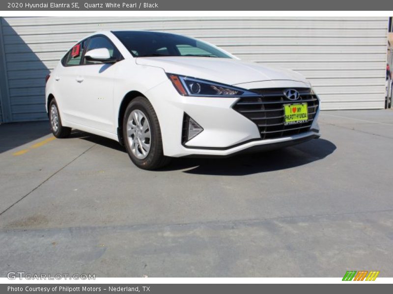 Quartz White Pearl / Black 2020 Hyundai Elantra SE