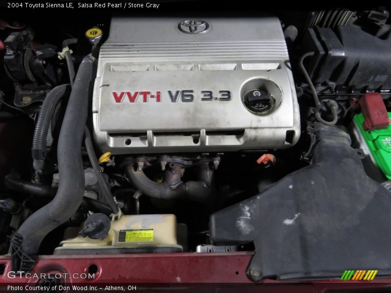 Salsa Red Pearl / Stone Gray 2004 Toyota Sienna LE