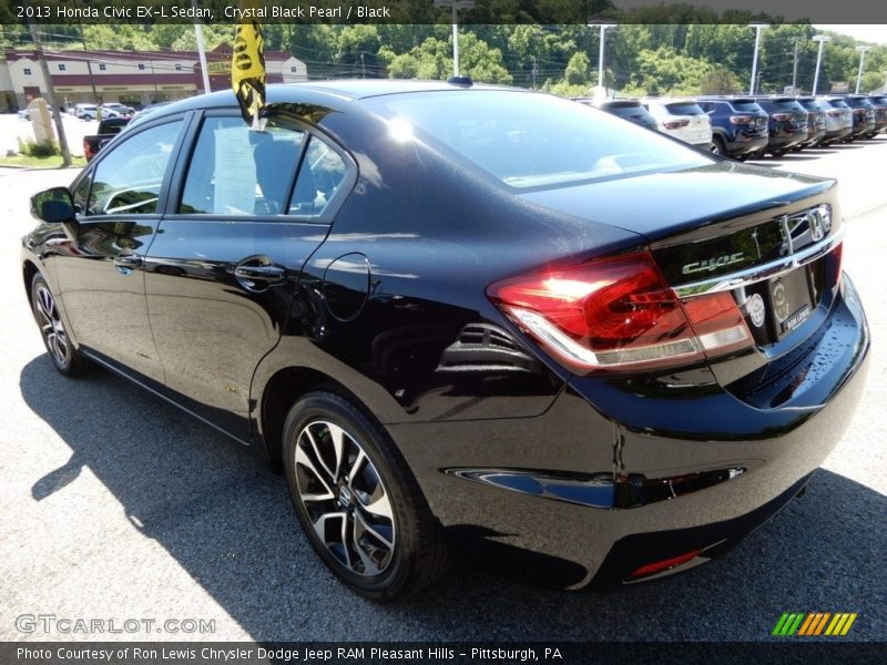 Crystal Black Pearl / Black 2013 Honda Civic EX-L Sedan