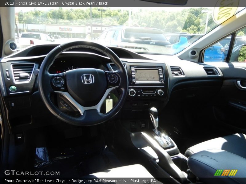 Crystal Black Pearl / Black 2013 Honda Civic EX-L Sedan