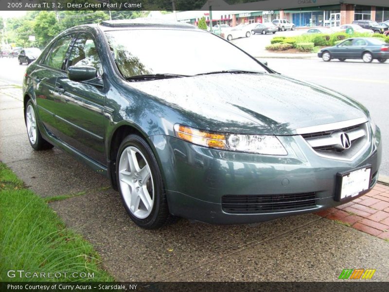 Deep Green Pearl / Camel 2005 Acura TL 3.2