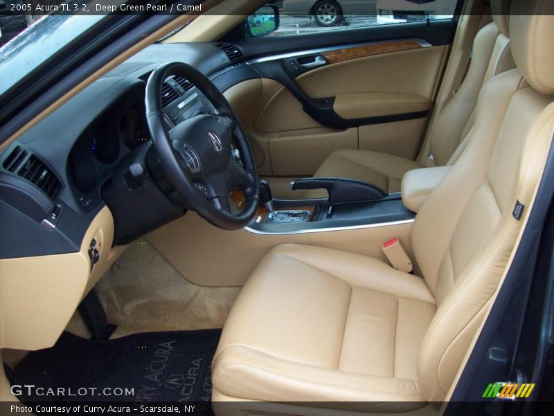 Deep Green Pearl / Camel 2005 Acura TL 3.2