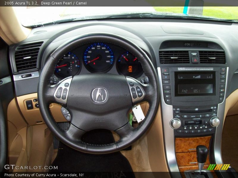 Deep Green Pearl / Camel 2005 Acura TL 3.2