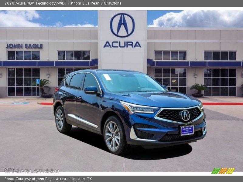 Fathom Blue Pearl / Graystone 2020 Acura RDX Technology AWD